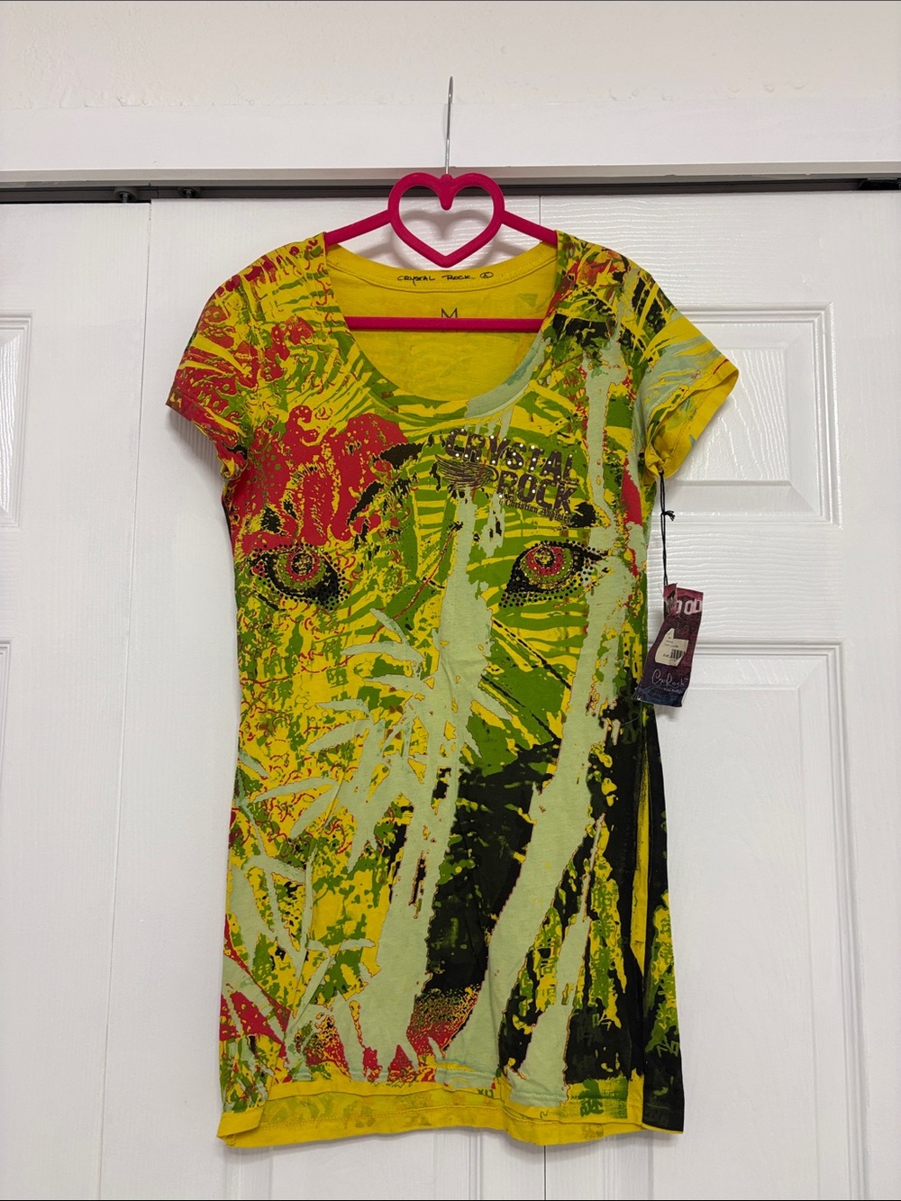 Yellow Graphic Tiger-Print Camisole Top